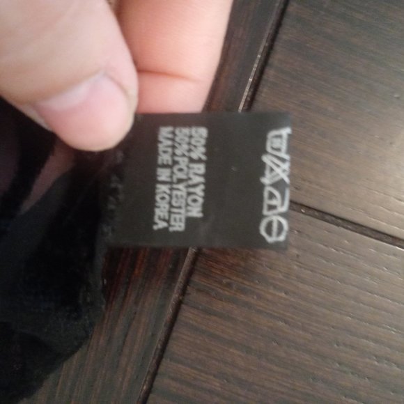 Sheer Wave Pattern Rectangle Velour Black Scarf 60" x 12" - Picture 3 of 3